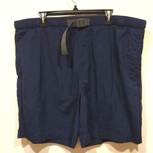 Columbia Men's Navy Blue Belted Nylon Pull-On Shorts Size XXL-Gorpcore Hiking